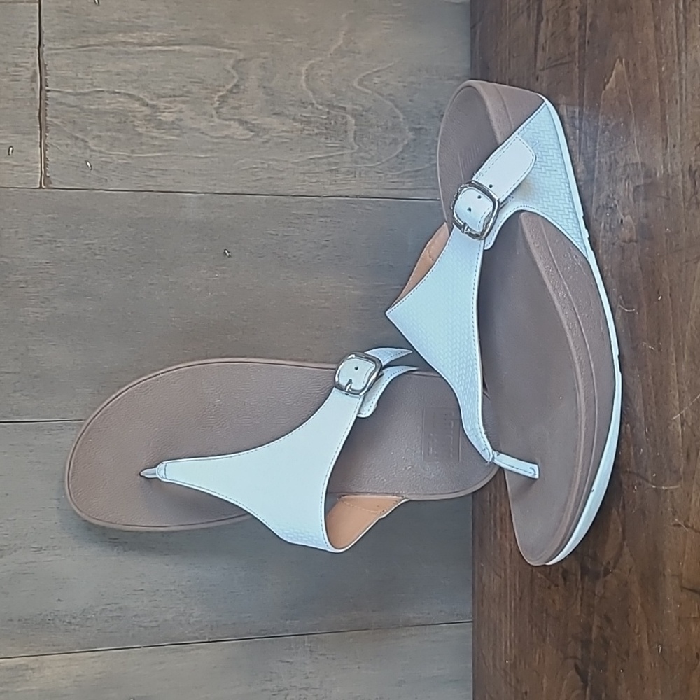Fitflop White and Brown Wedges